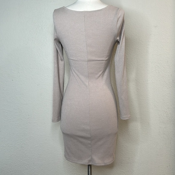 ASTR the Label Hook & Eye Bodycon Dress in Taupe Sz SML Bustier Milkmaid - Picture 8 of 14